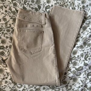 CAbi Women's Straight Leg Jeans in Tan